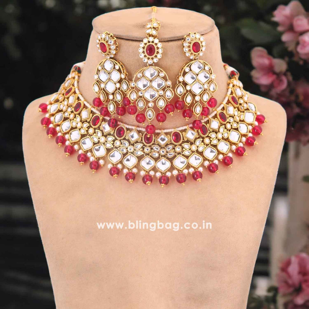 Rani Jeeviya Kundan Jewellery Set
