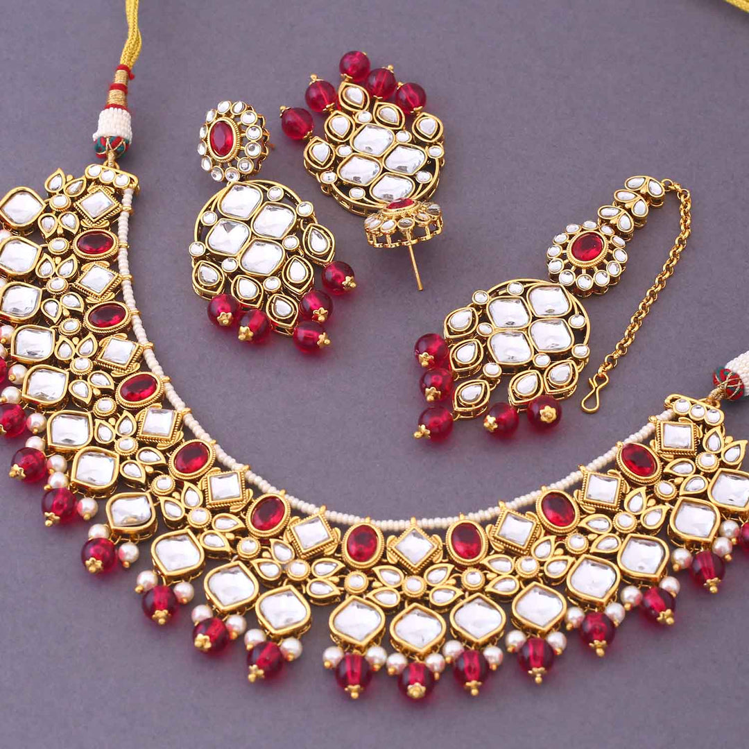 Rani Jeeviya Kundan Jewellery Set