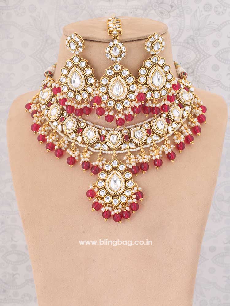 Rani Jiya Kundan Jewellery Set