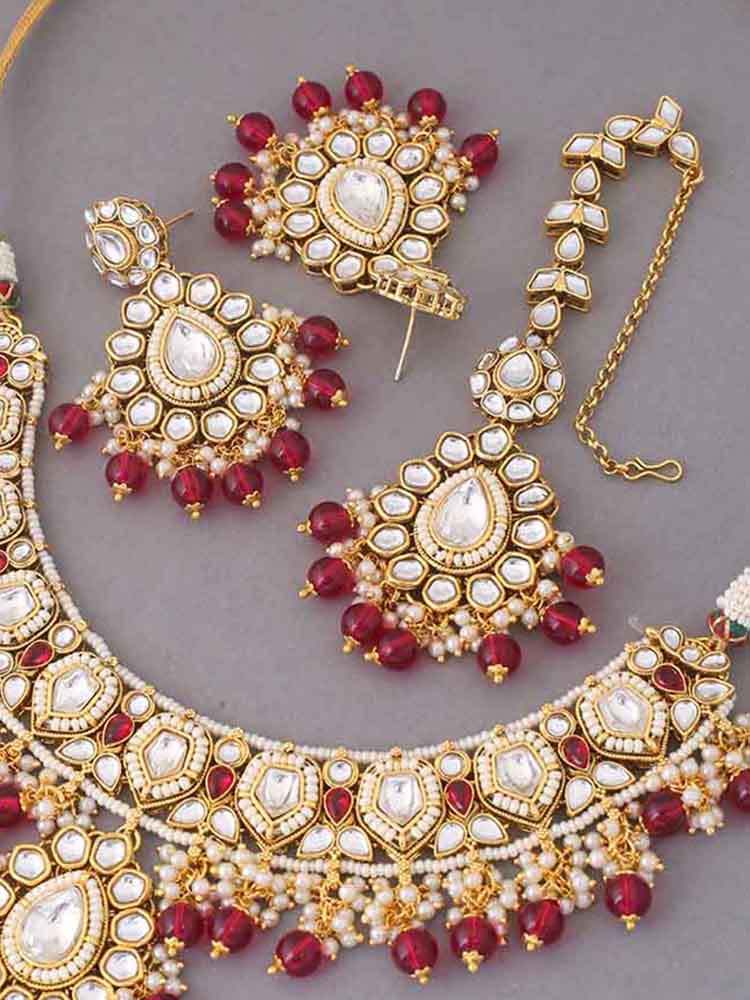Rani Jiya Kundan Jewellery Set