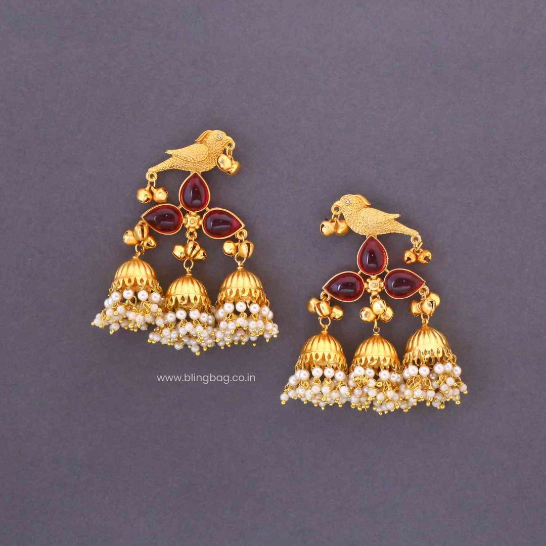 Rani Kiarai Oxidised Jhumkis