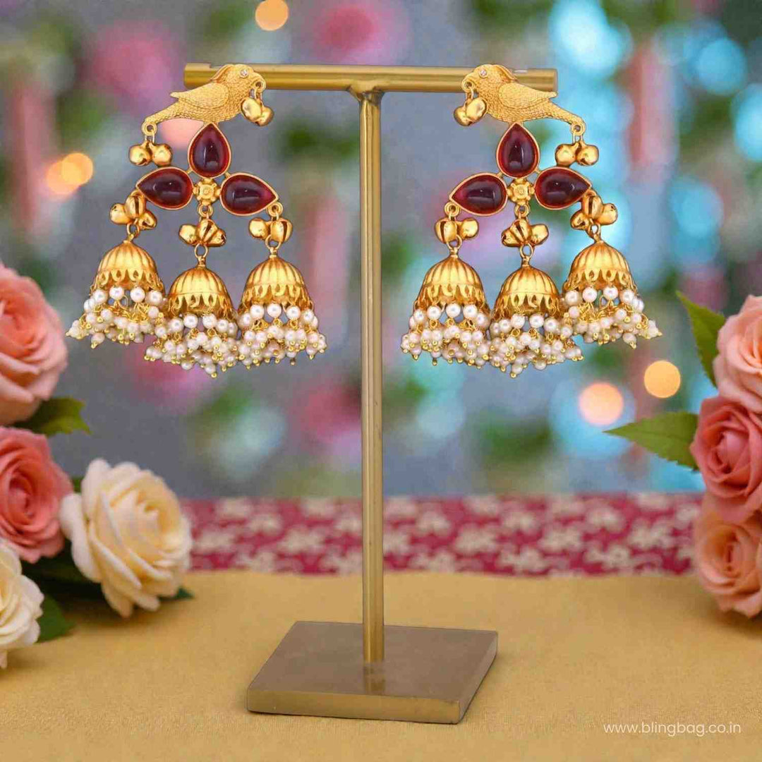 Rani Kiarai Oxidised Jhumkis