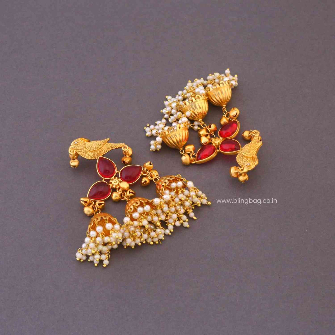 Rani Kiarai Oxidised Jhumkis