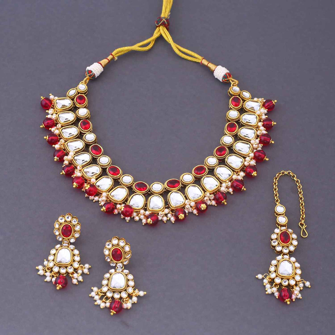 Rani Nagima Kundan Jewellery Set