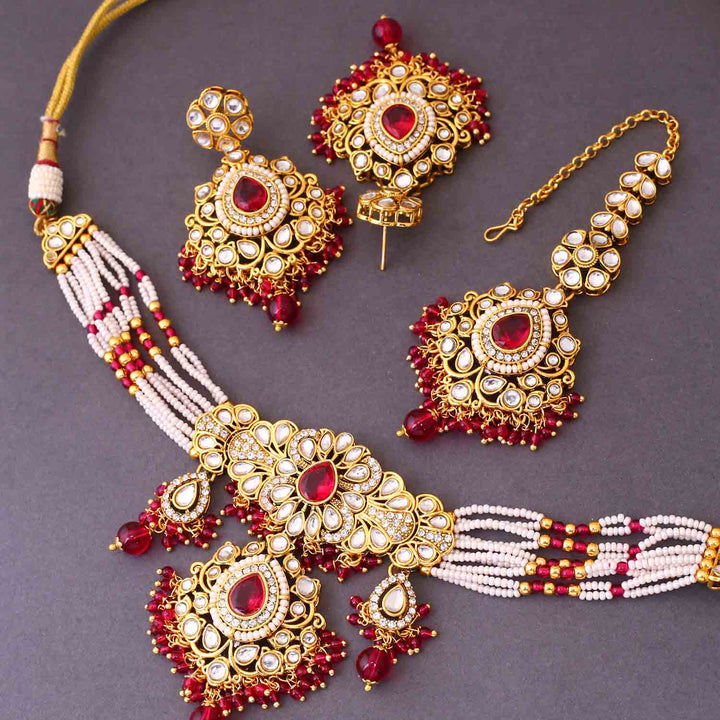 Rani Nemisha Kundan Jewellery Set