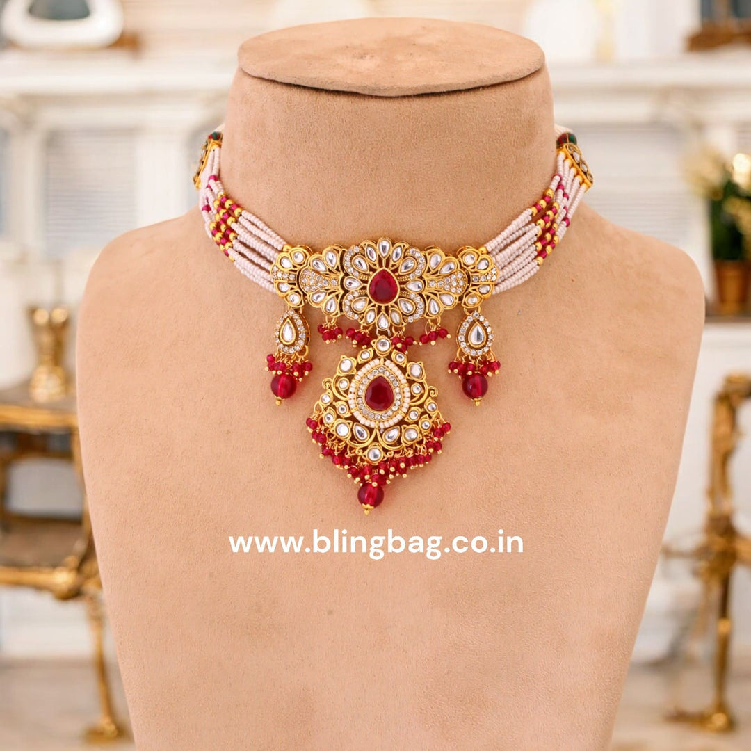 Rani Nemisha Kundan Jewellery Set