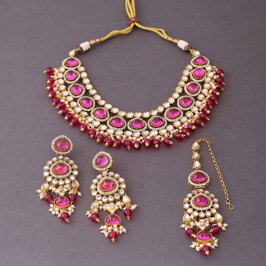 Rani Nikhina Kundan Jewellery Set
