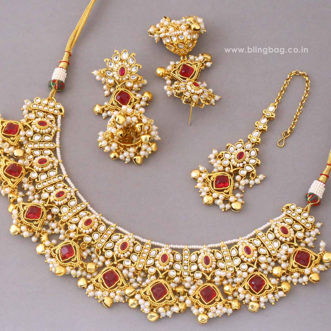 Rani Pihuani Kundan Jewellery Set