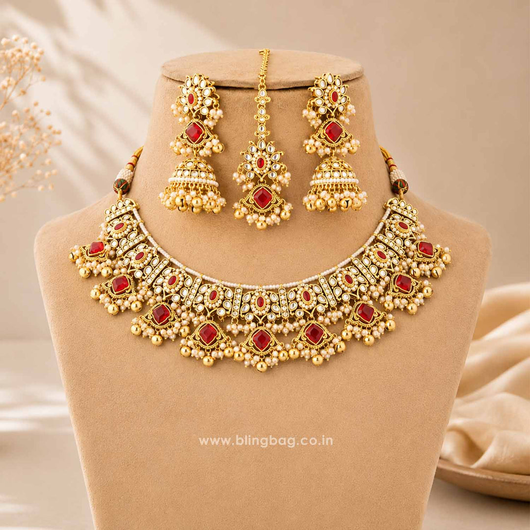 Rani Pihuani Kundan Jewellery Set