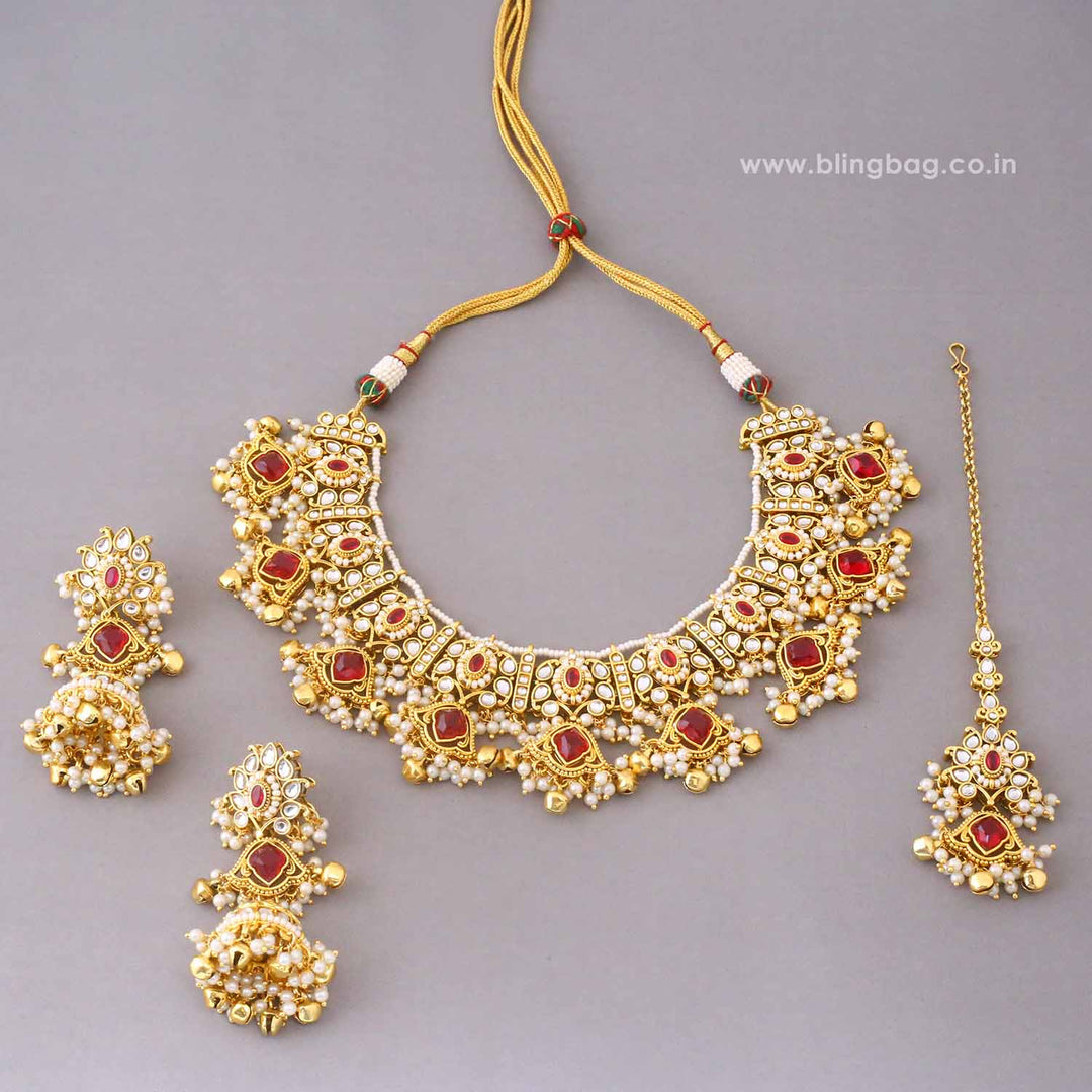 Rani Pihuani Kundan Jewellery Set