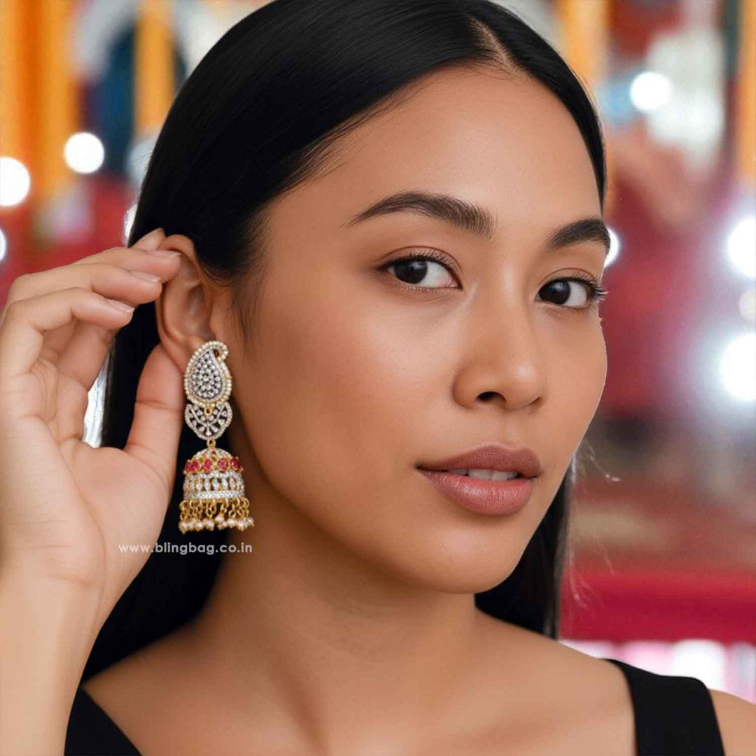Rani Polina Zirconia Jhumkis