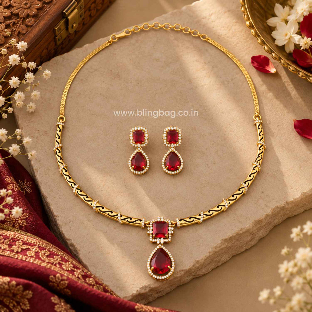 Rani Pranika Antique Jewellery Set- New Arrival