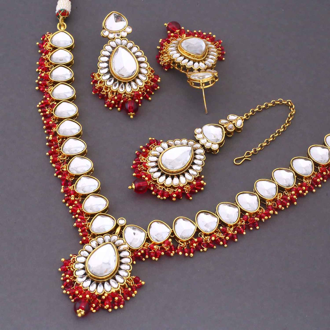 Rani Qanita Kundan Jewellery Set