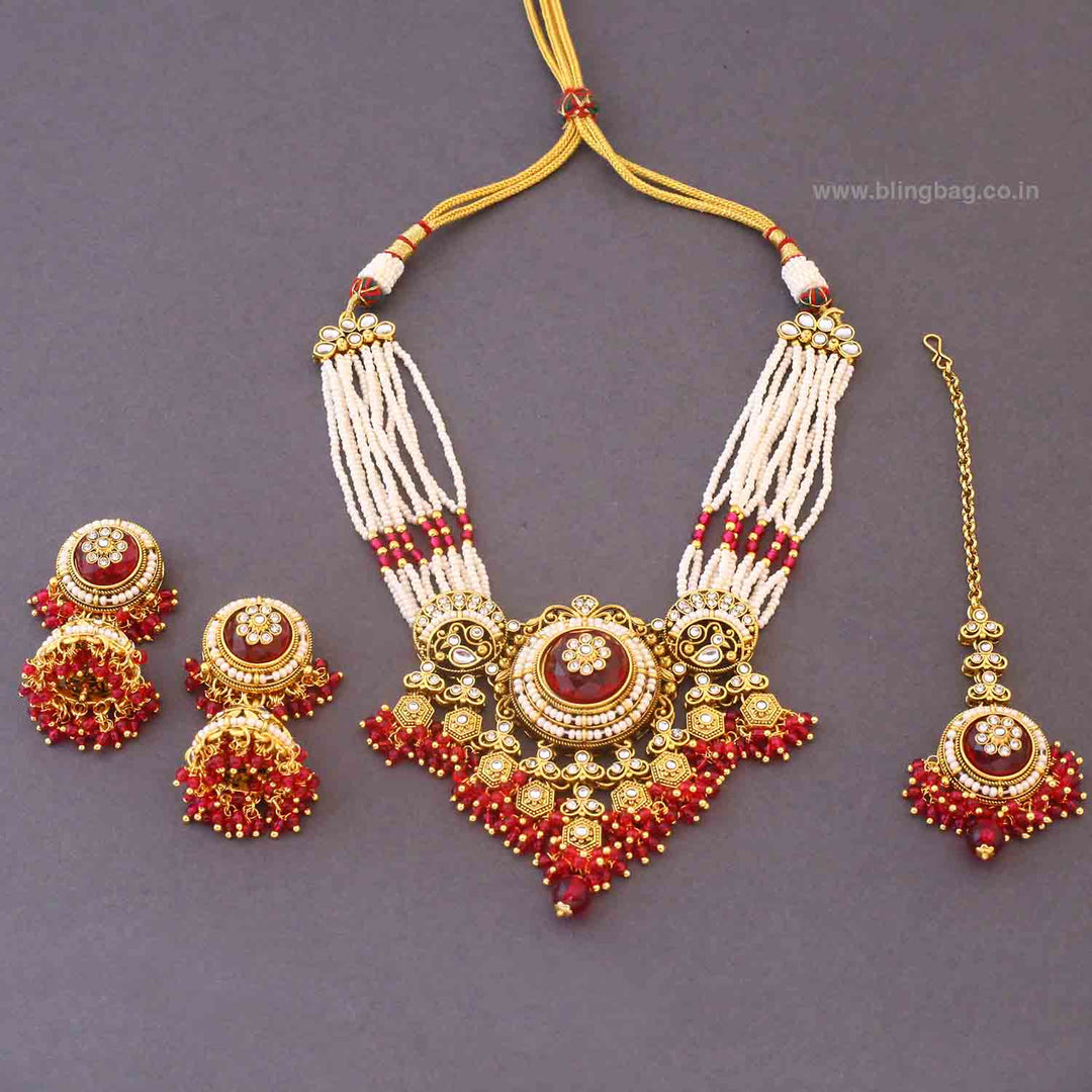 Rani Rajiza Kundan Jewellery Set