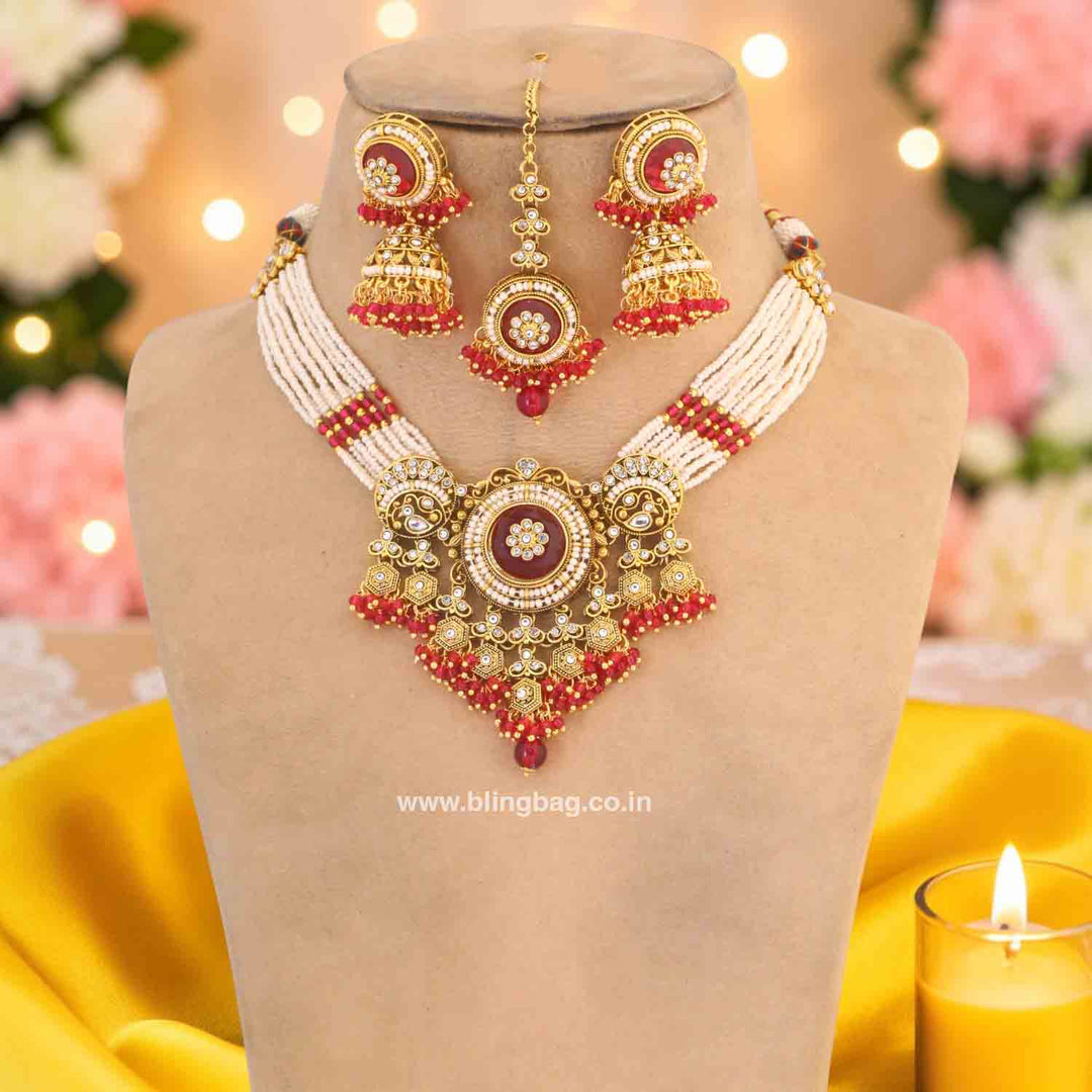 Rani Rajiza Kundan Jewellery Set