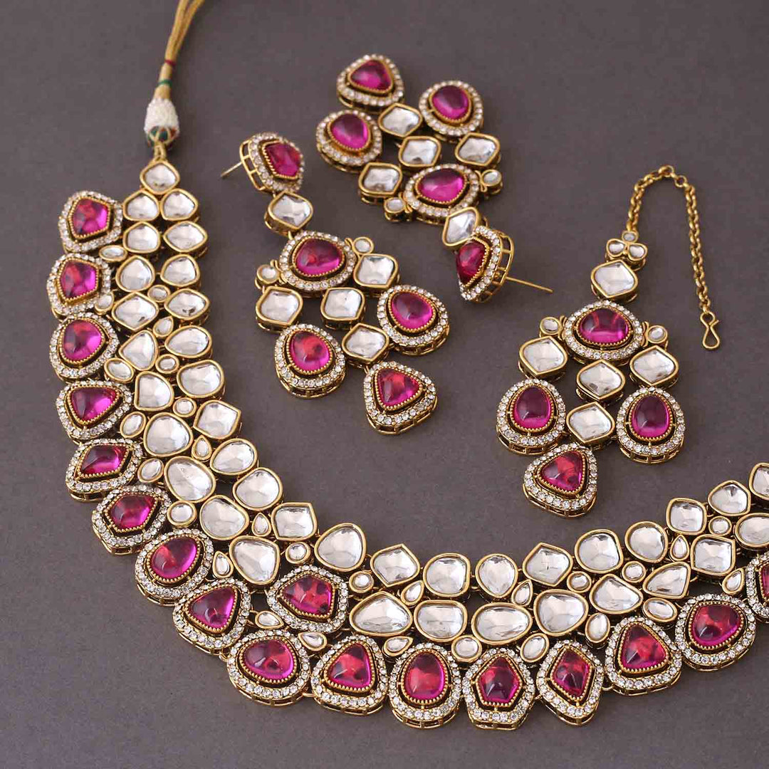Rani Samiya Kundan Jewellery Set