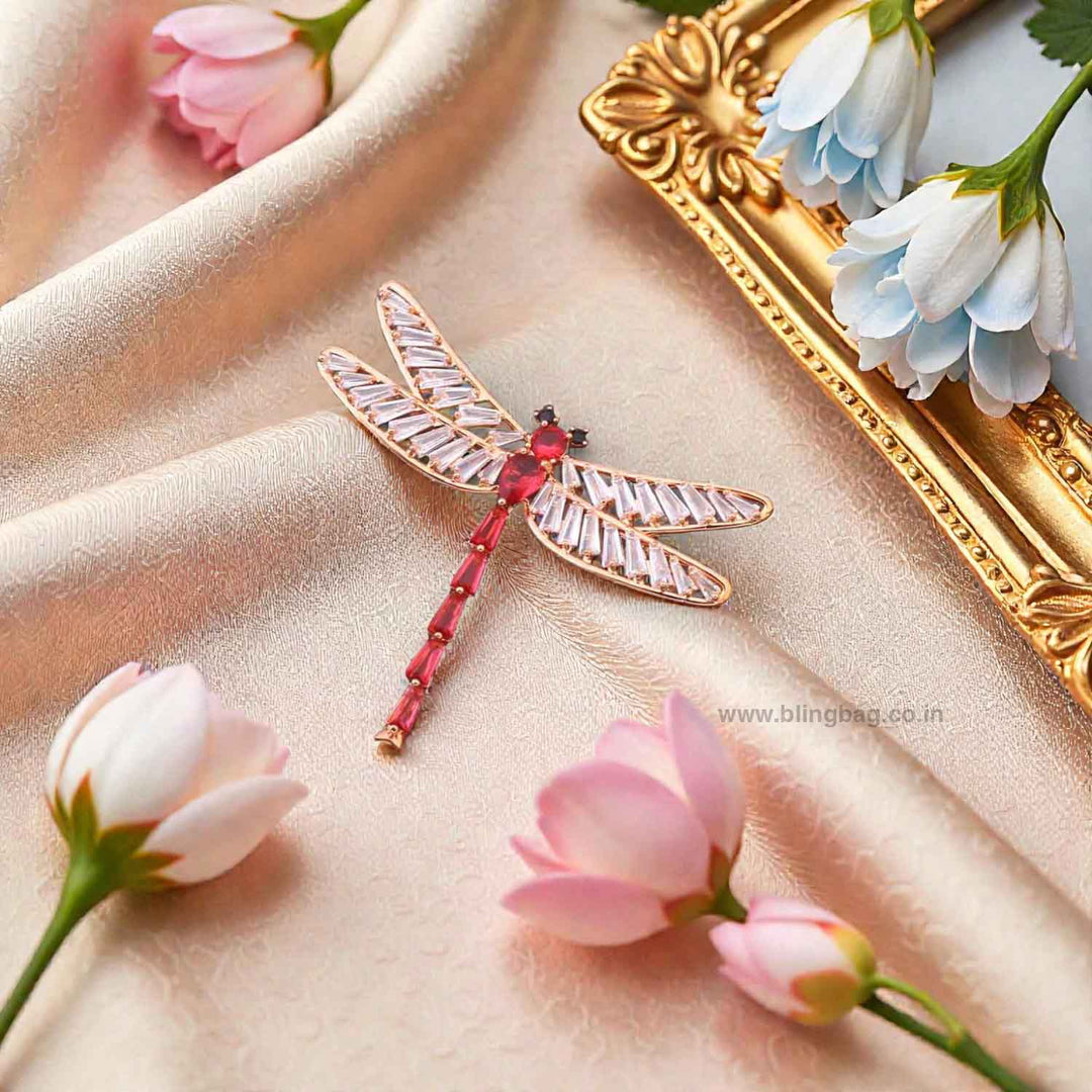 Rani Scarlet Wing Brooch