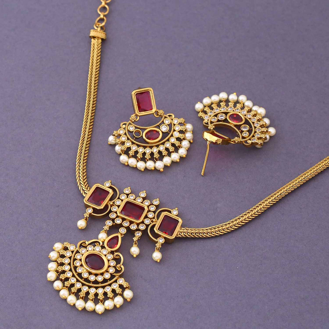 Rani Shirani Antique Pendant Set -New Arrival