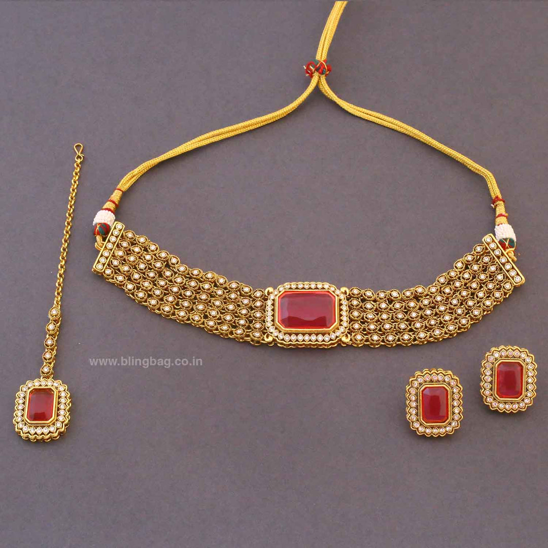 Rani Tanirshi Kundan Jewellery Set
