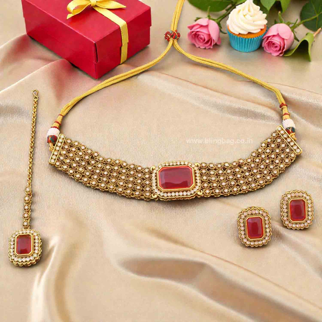 Rani Tanirshi Kundan Jewellery Set