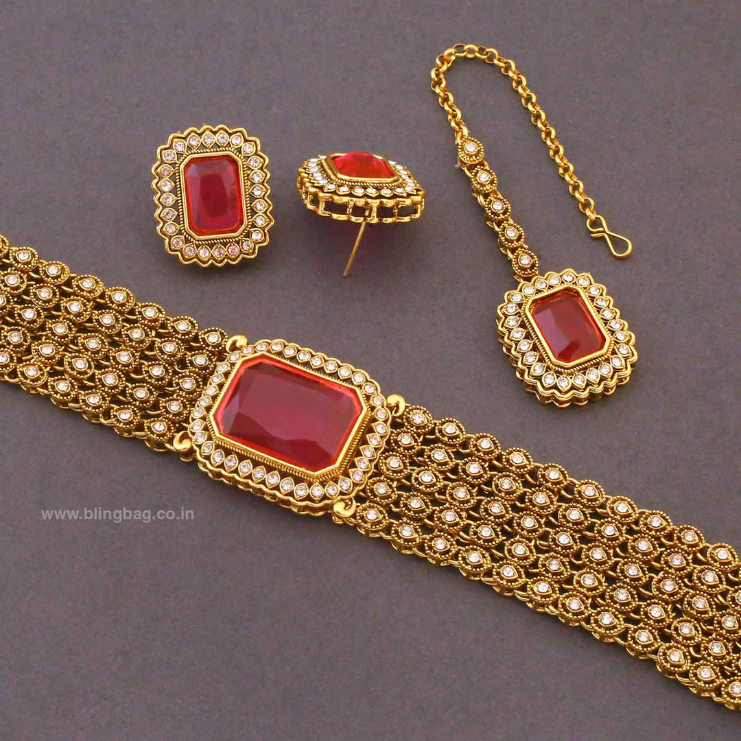 Rani Tanirshi Kundan Jewellery Set