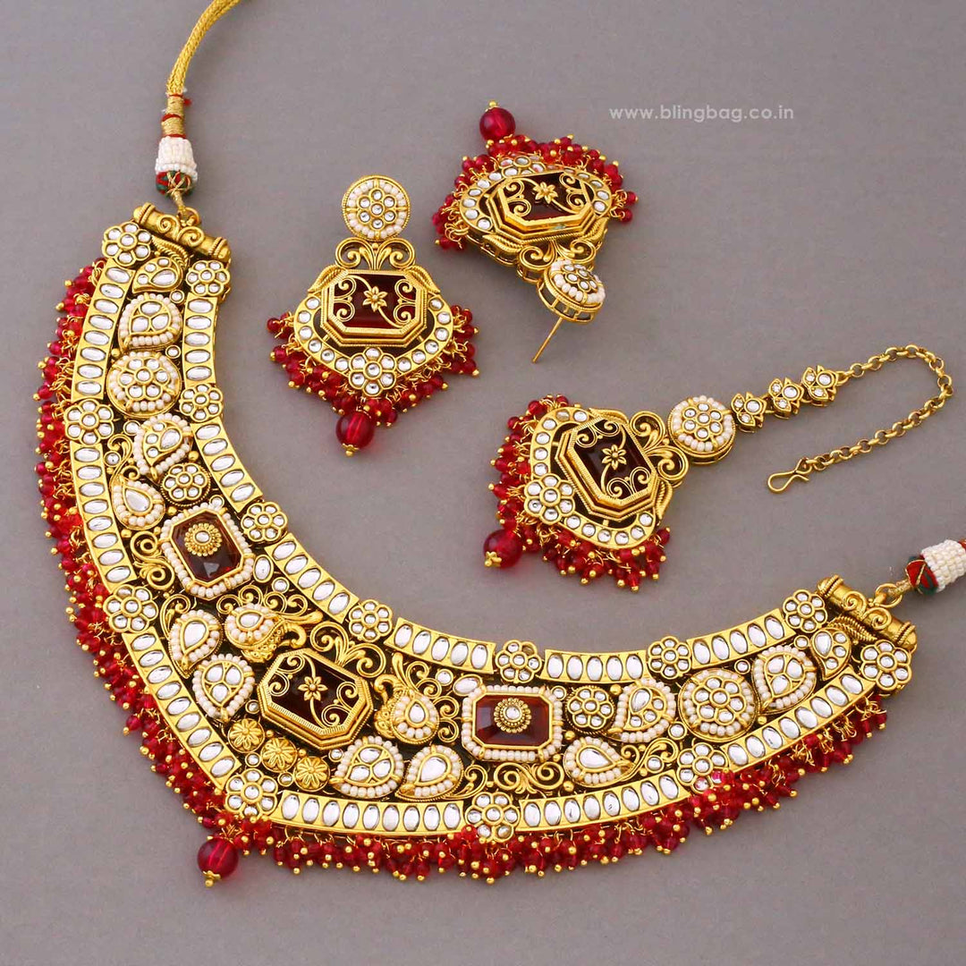 Rani Tara Kundan Jewellery Set