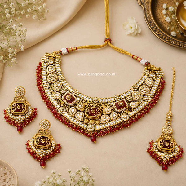 Rani Tara Kundan Jewellery Set