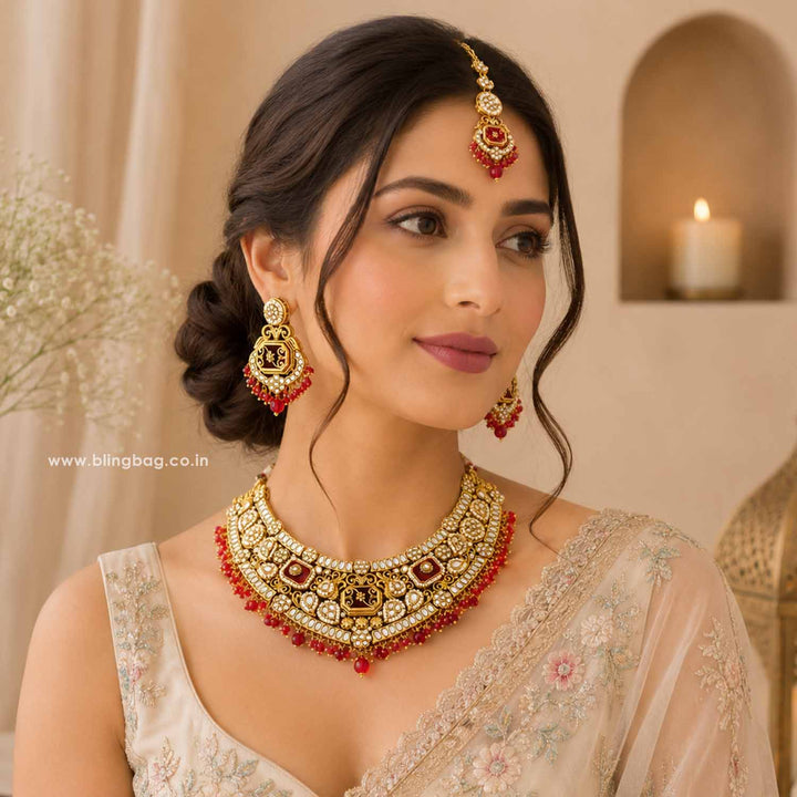Rani Tara Kundan Jewellery Set