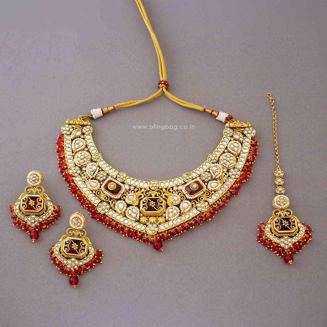 Rani Tara Kundan Jewellery Set