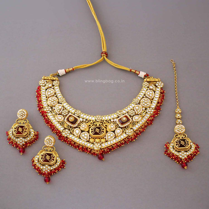 Rani Tara Kundan Jewellery Set