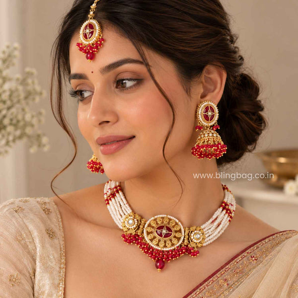 Rani Tavya Kundan Jewellery Set
