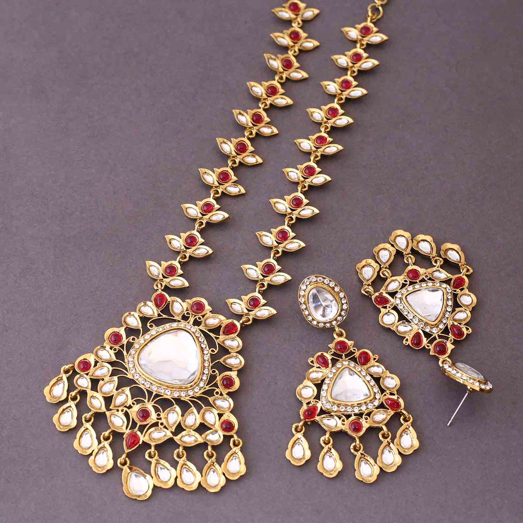 Rani Tiara Kundan Jewellery Set