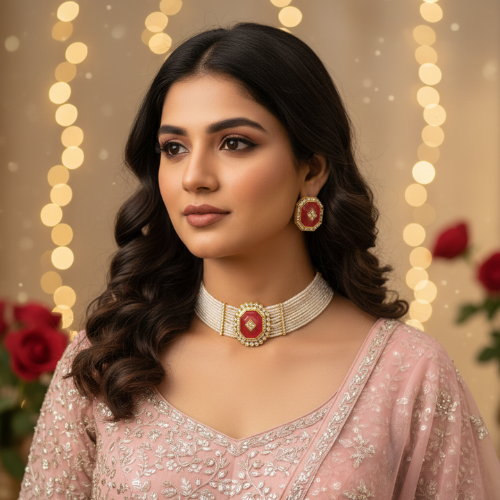 Rani Tithi Kundan Jewellery Set