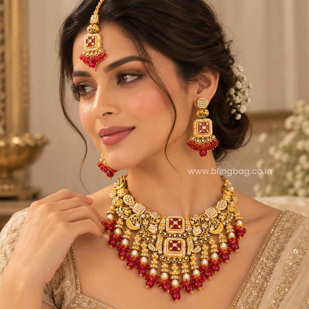 Rani Tvesha Kundan Jewellery Set - New Arrival
