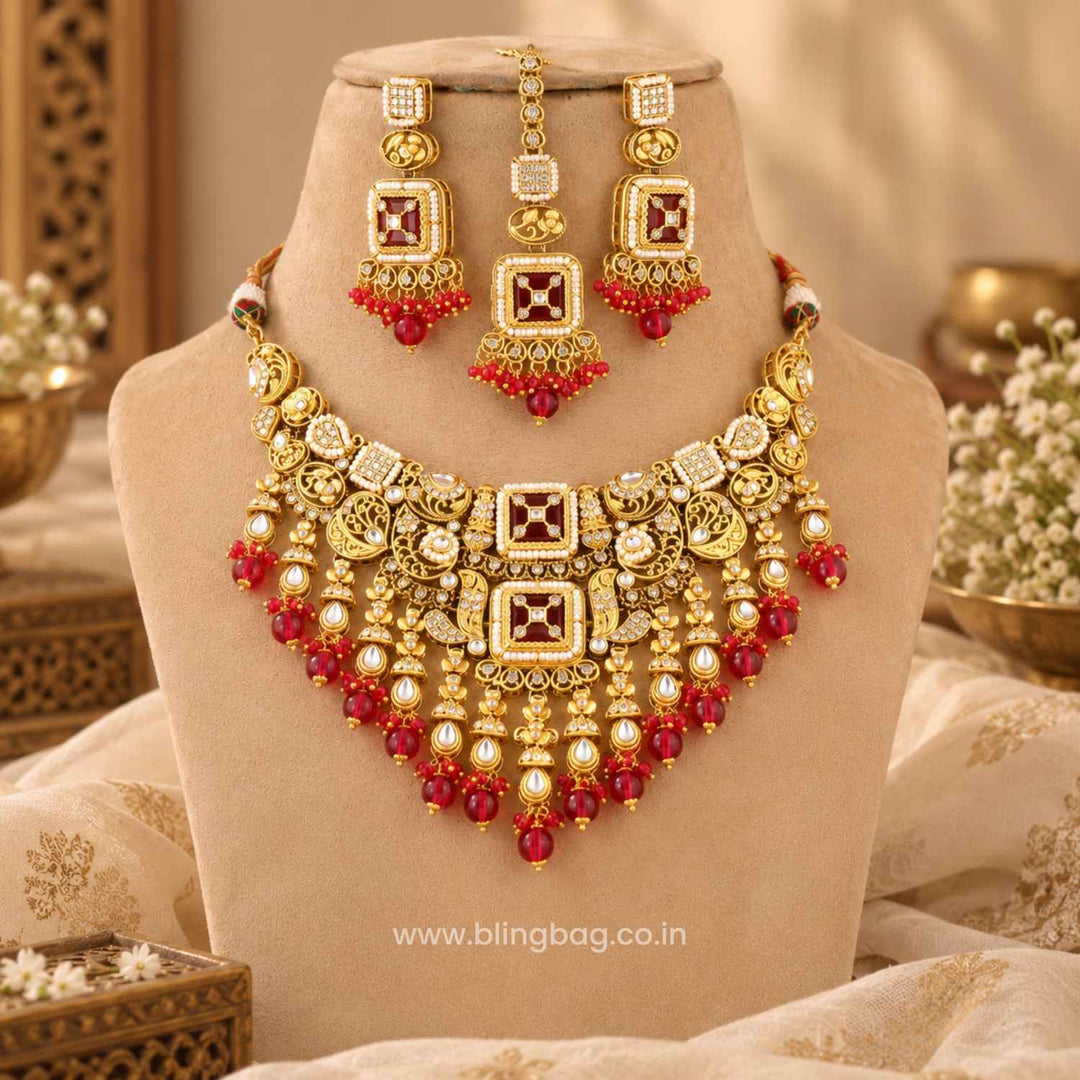 Rani Tvesha Kundan Jewellery Set - New Arrival