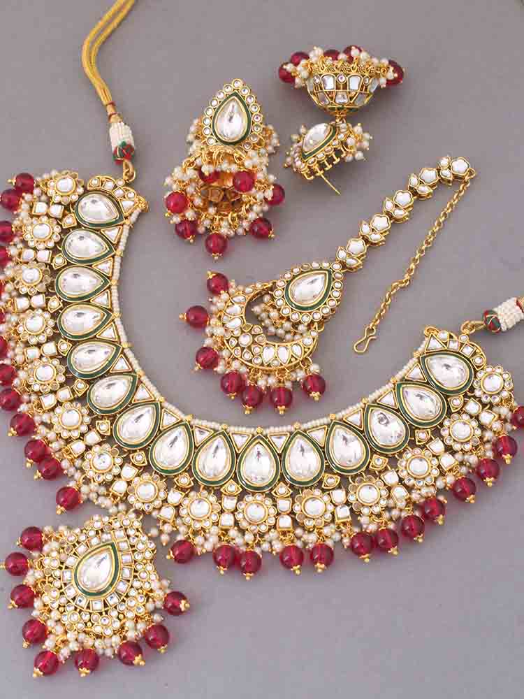 Rani Varuni Kundan Jewellery Set