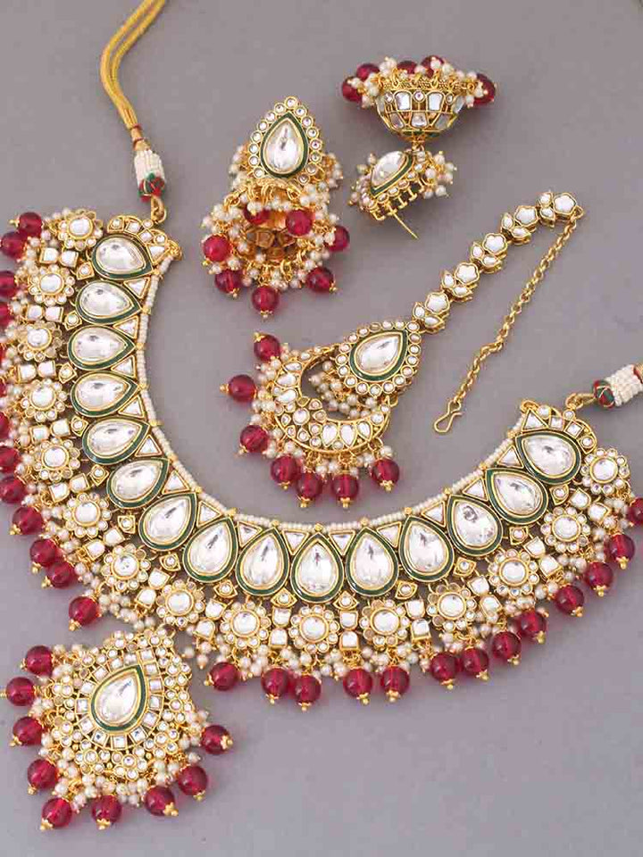 Rani Varuni Kundan Jewellery Set