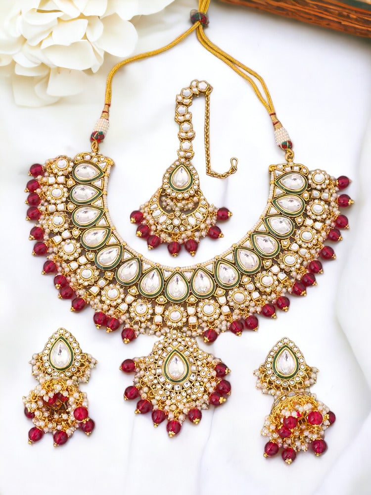 Rani Varuni Kundan Jewellery Set
