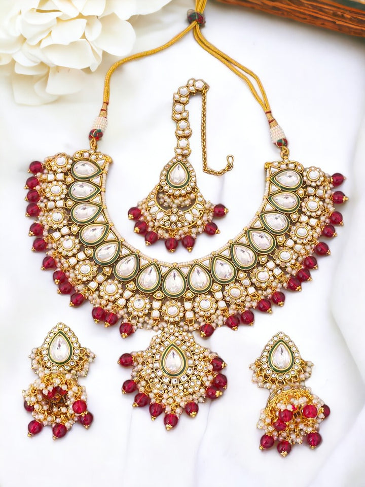 Rani Varuni Kundan Jewellery Set