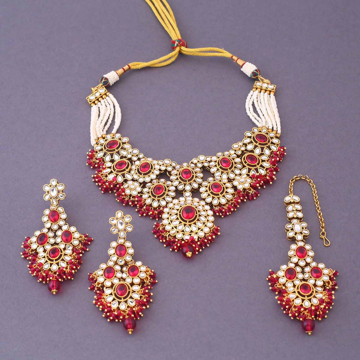Rani Vidhuta Kundan Jewellery Set