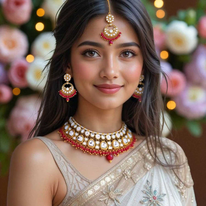 Rani Vinitha Kundan Jewellery Set