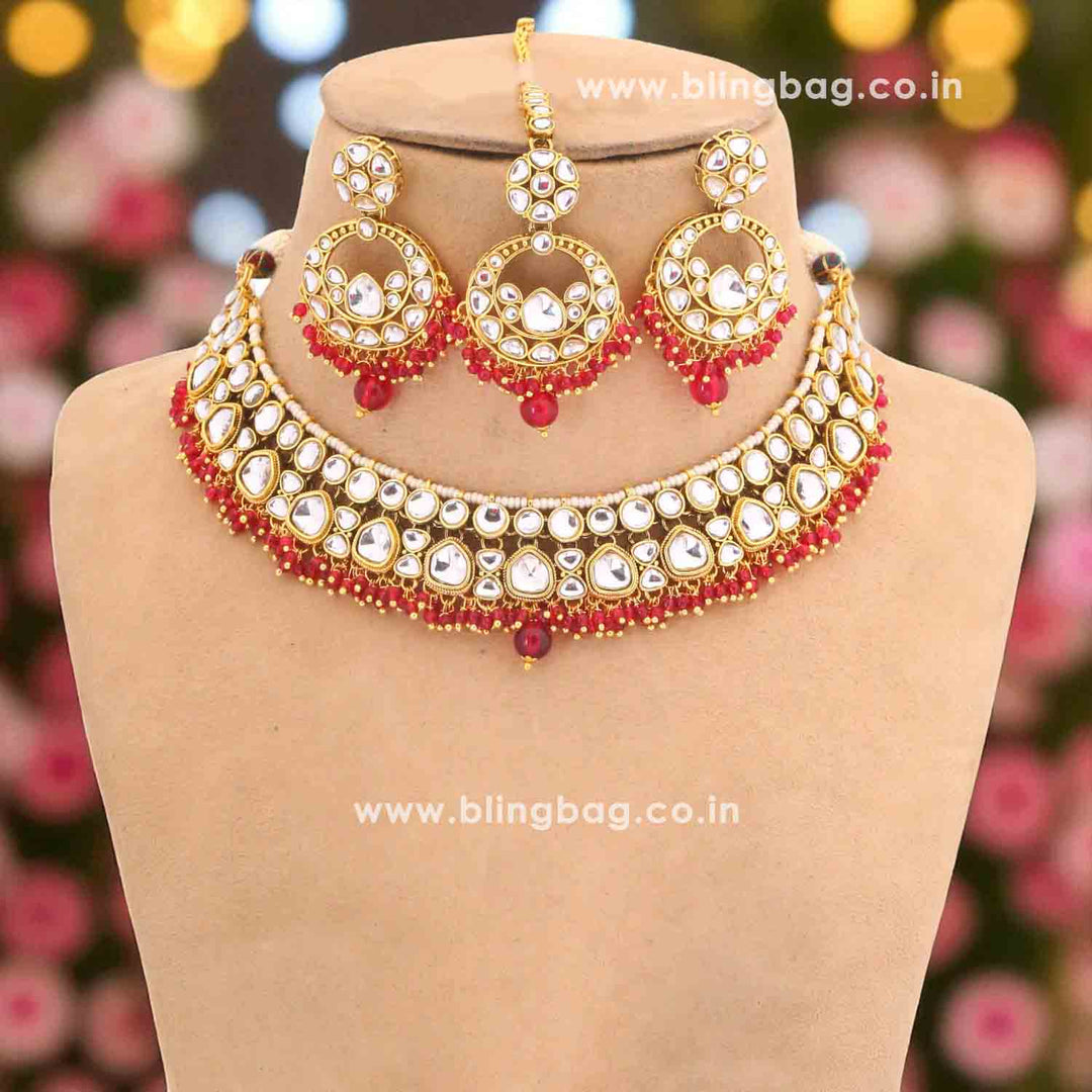 Rani Vinitha Kundan Jewellery Set