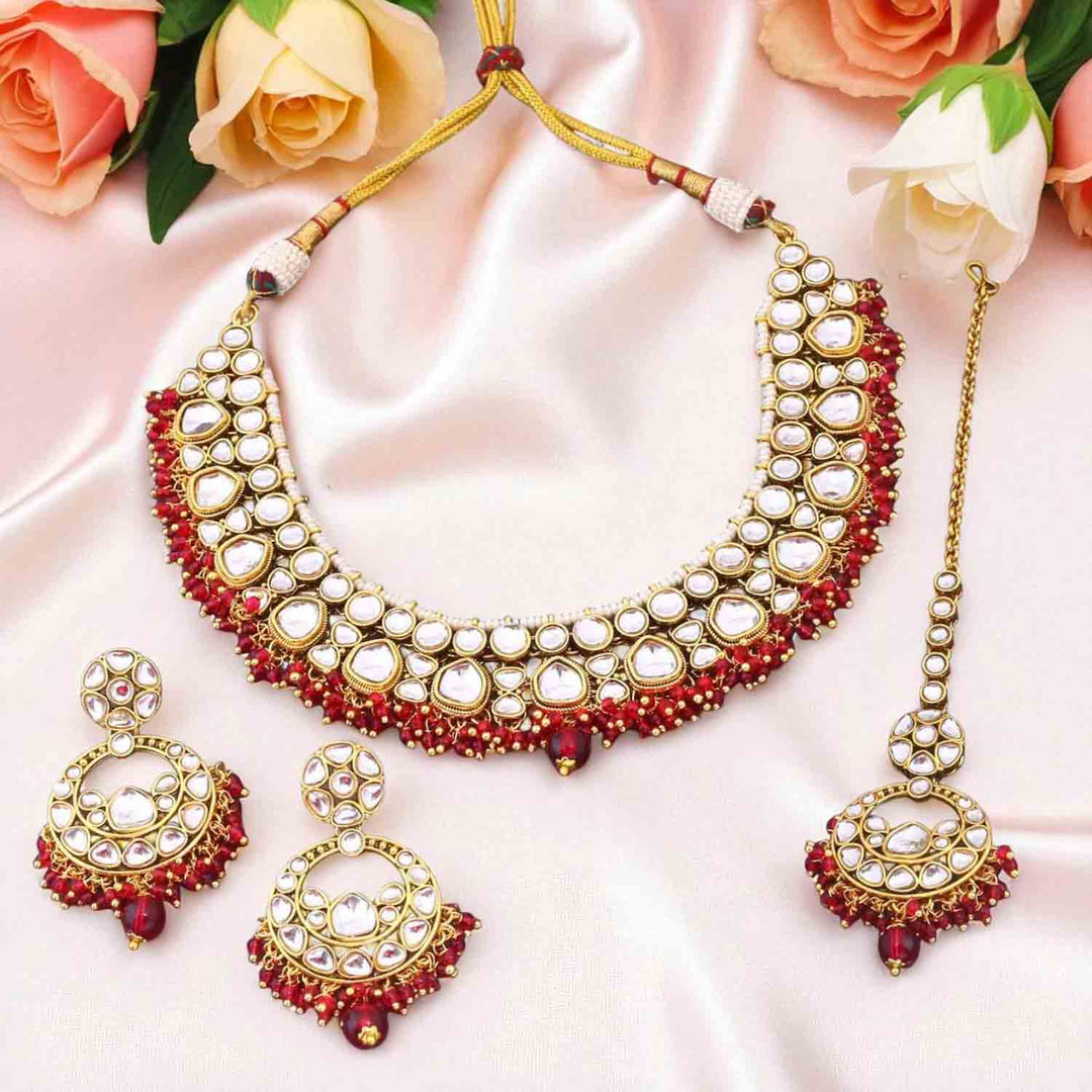 Rani Vinitha Kundan Jewellery Set
