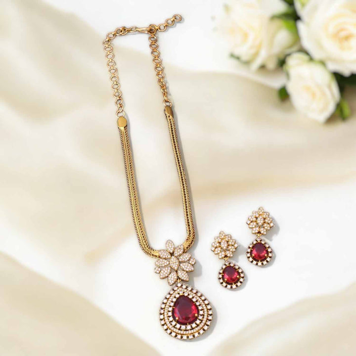 Rani Zamira Antique Pendant Set -New Arrival