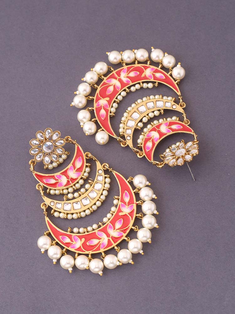 Red Chaand Chandbalis