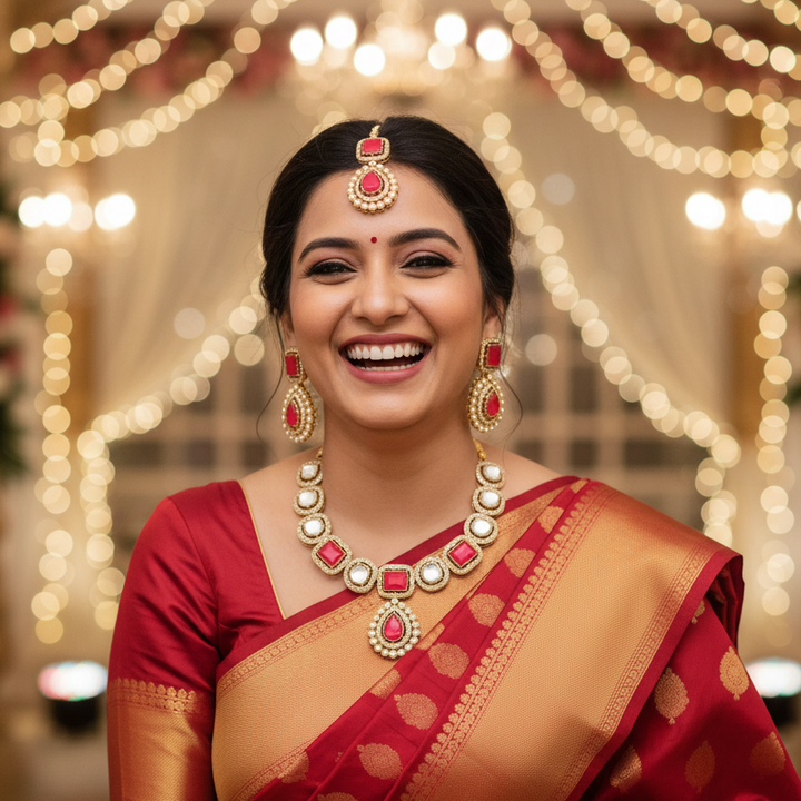 Red Gisele Victorian Jewellery Set-New Arrival