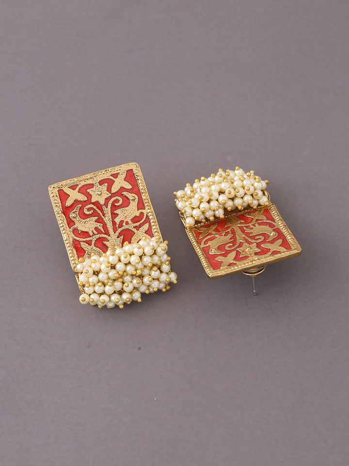 Red Gowri Studs