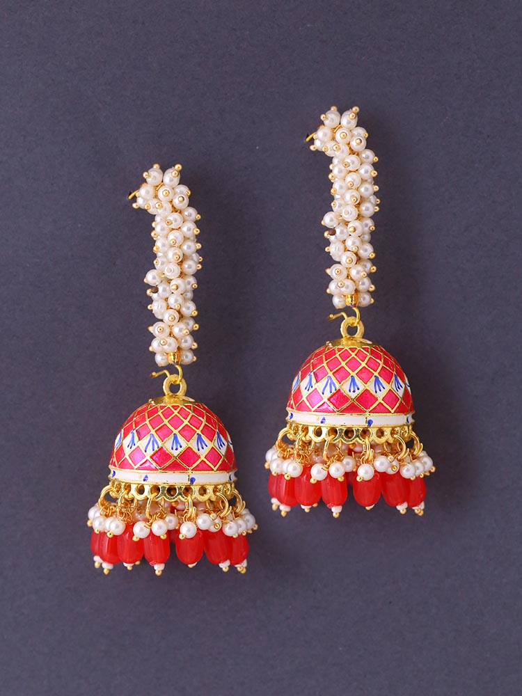 Red Ladli Jhumkis