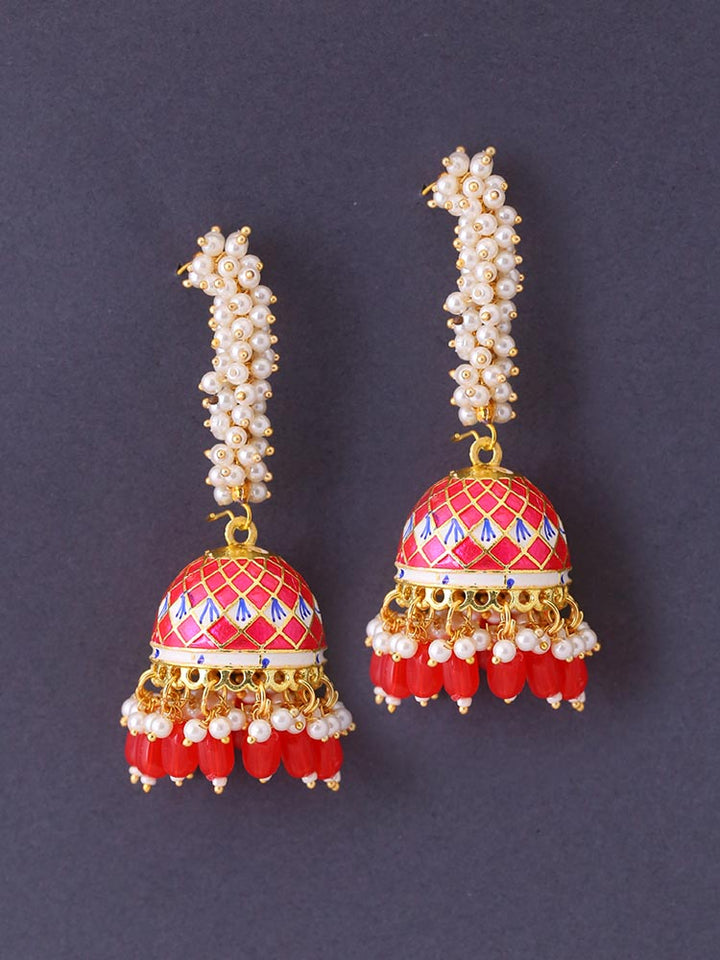 Red Ladli Jhumkis