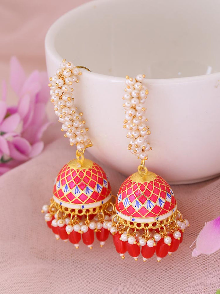 Red Ladli Jhumkis